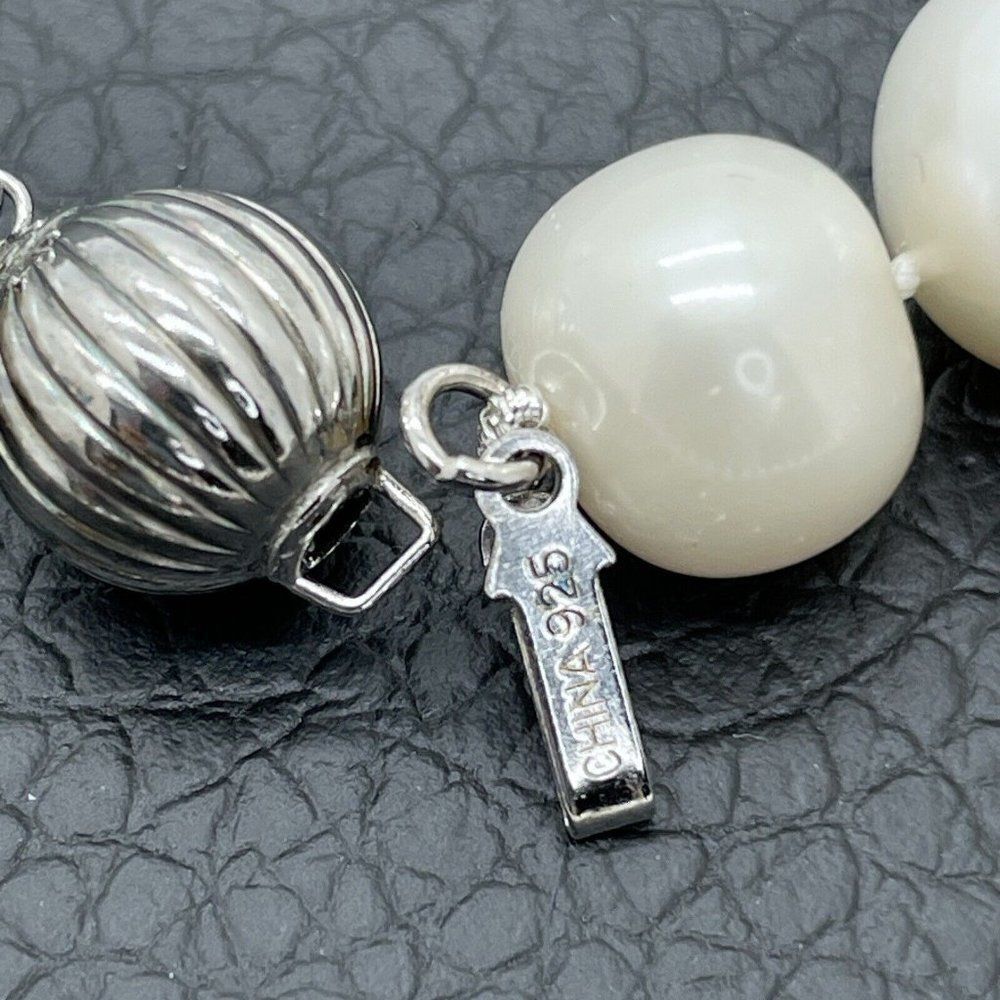 Imperial Pearls Necklace White 9.5 - 11.5mm Cultured Freshwater Sterling Silver - Picture 6 of 9